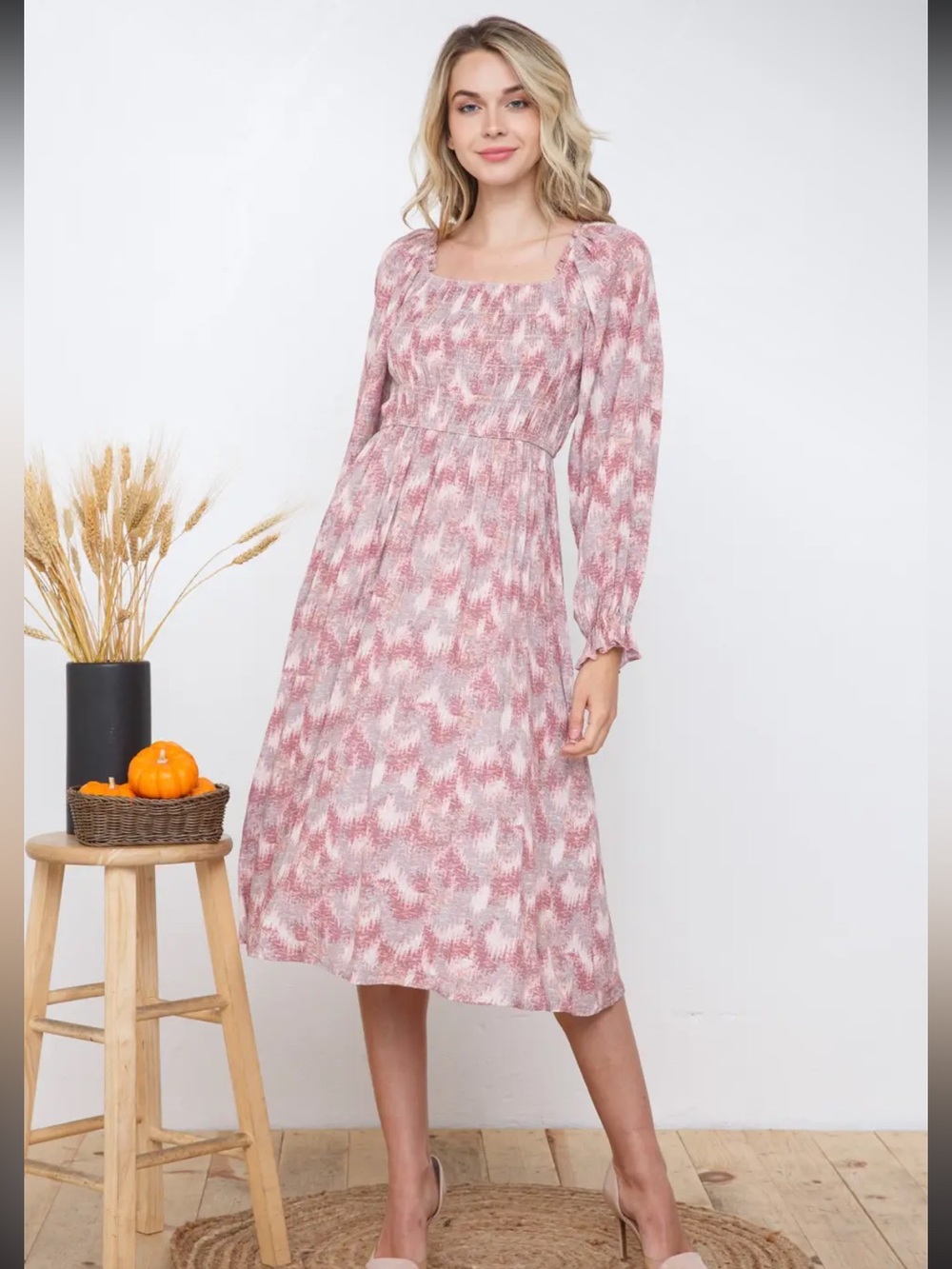 Rose Dust Midi Dress - Picture 2 of 5